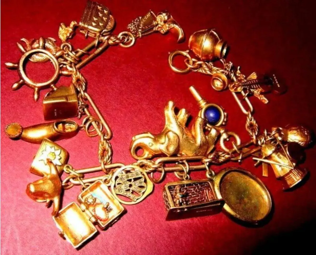 Gold Charm Bracelet/Dutch Diamonds/Vale Charms - Image 1