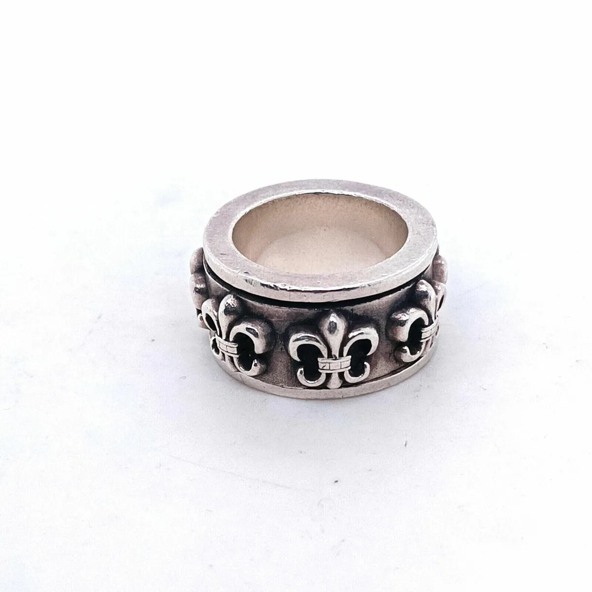 Chrome Hearts Fleur de Lis Spinning Silver Ring - Image 2