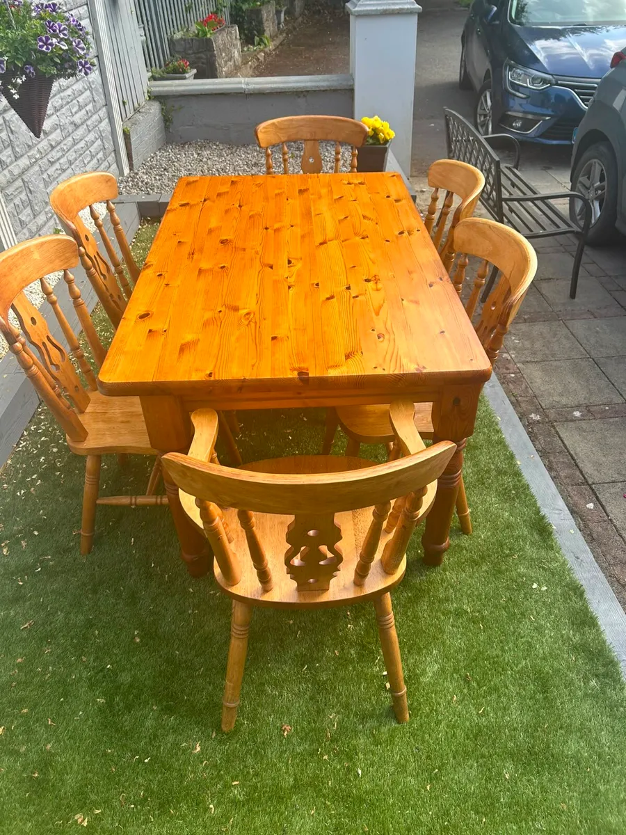 Wooden Table and 6 Chairs - Image 3
