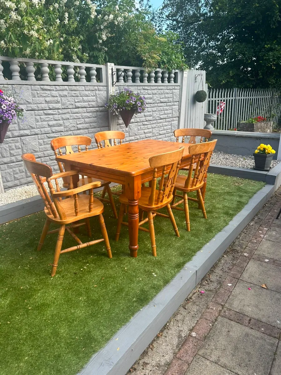 Wooden Table and 6 Chairs - Image 4