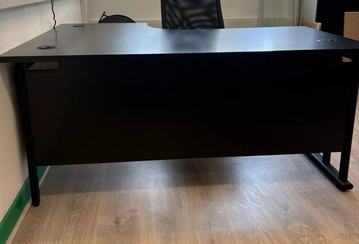 Black Corner Office Desk & Executive Chair. - Image 1