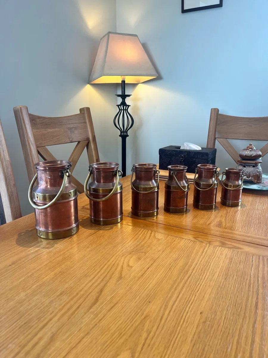 Vintage French Copper Milk Churns Stamped - Image 2