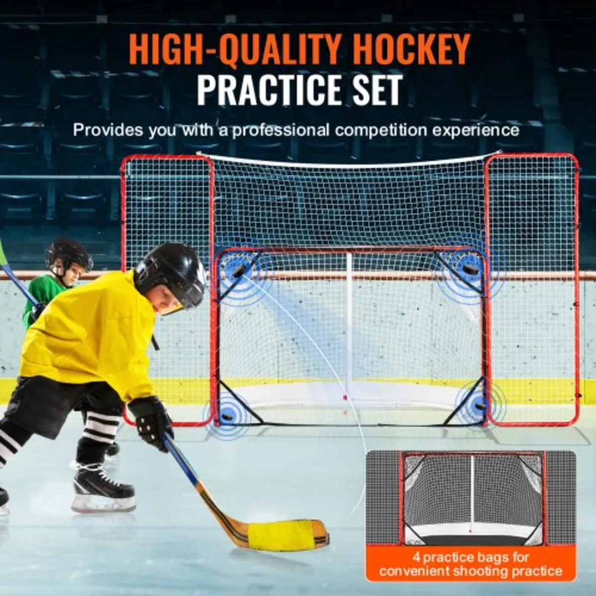 Hockey Goal with Backstop and Targets Street Outd - Image 2