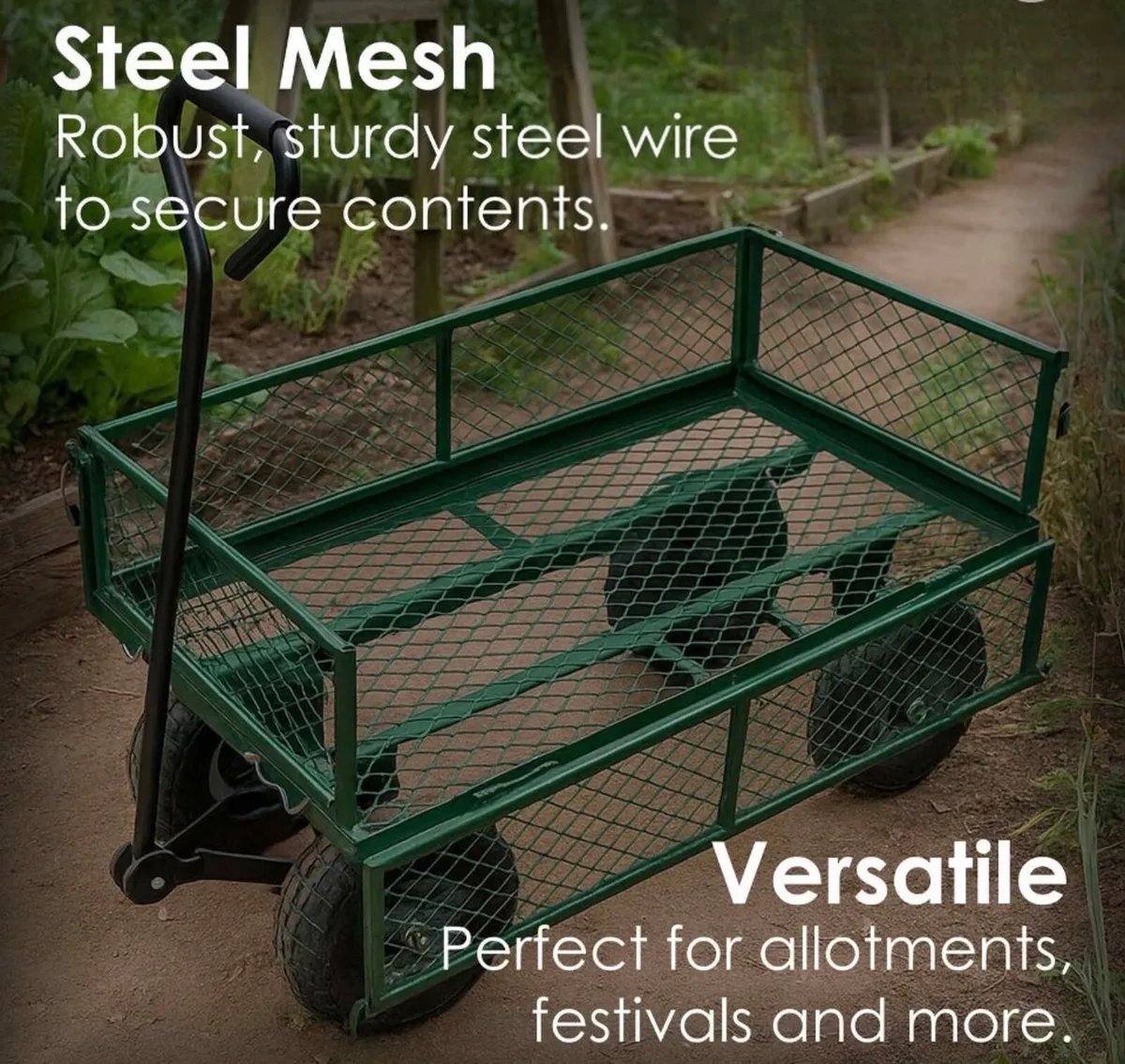 Heavy Duty Metal Garden Cart Utility Trolley NEW - Image 4