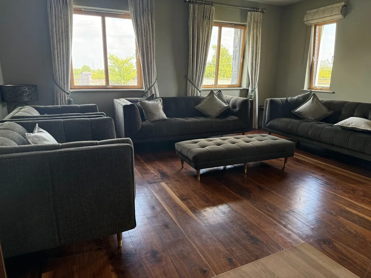 Two 3.5 Seater Couches & Two Armchairs & Footstool - Image 1