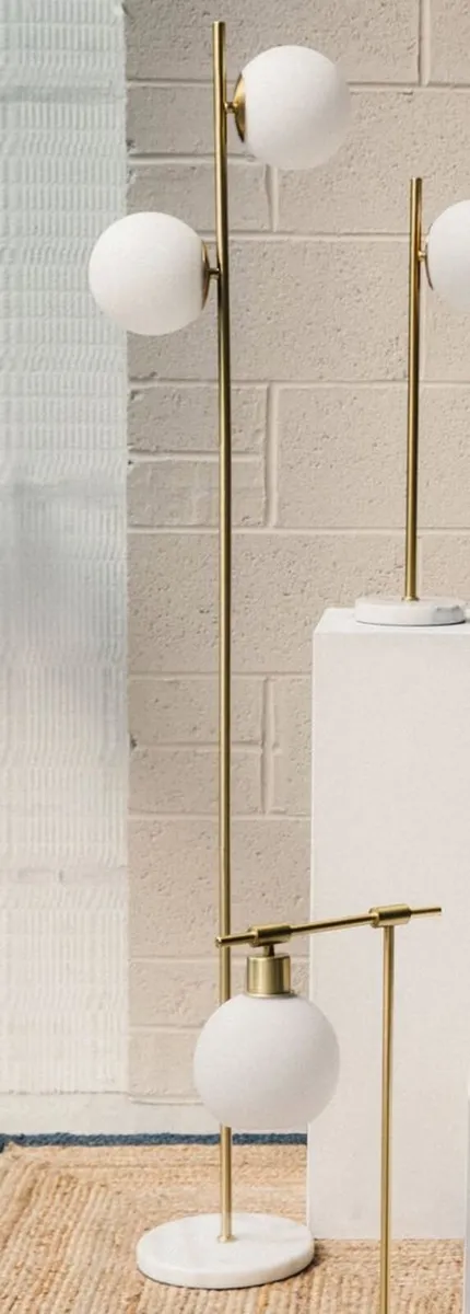 Floor Lamp, gold and white. Considered by Helen Ja - Image 1