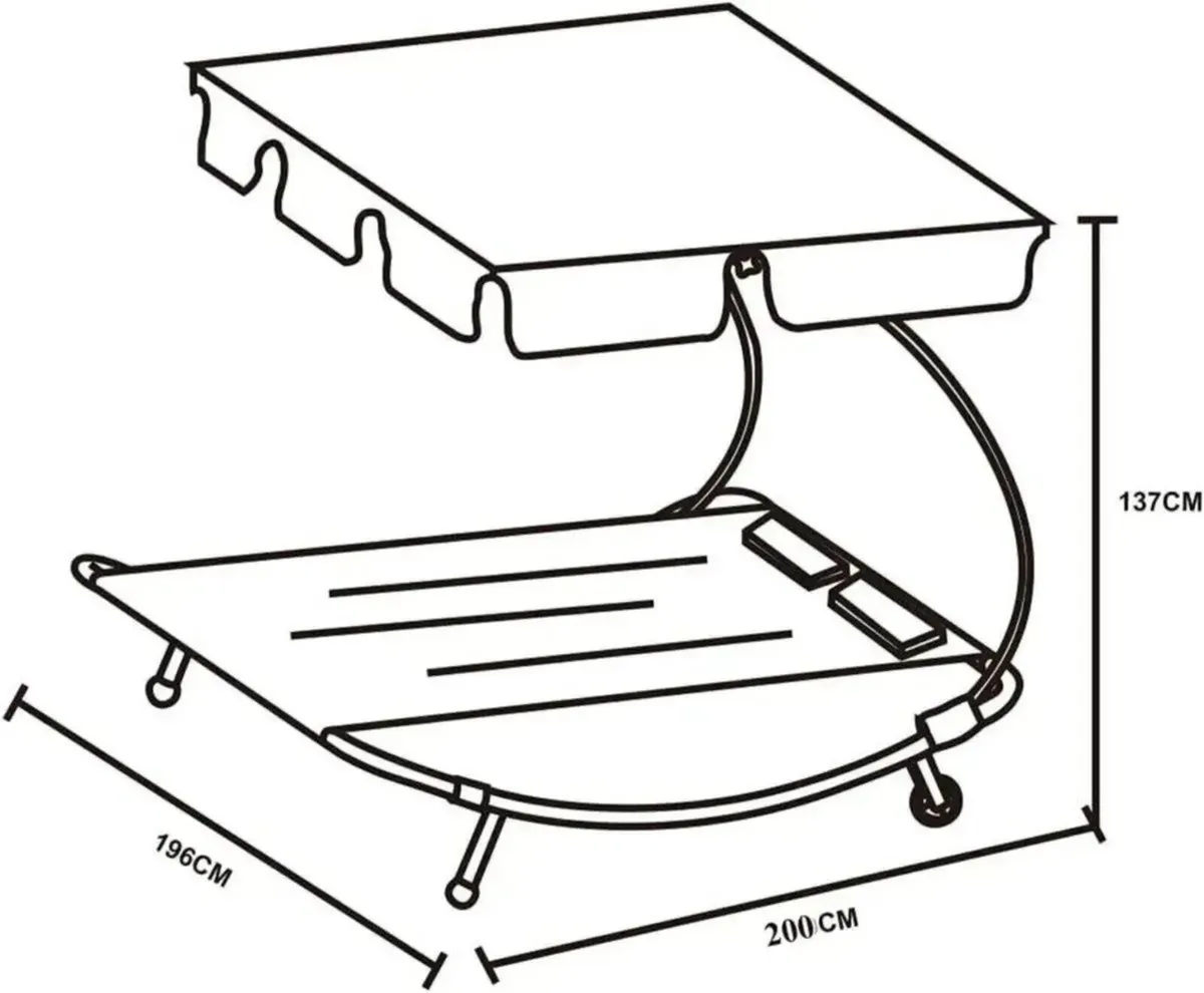 Lounger Double Garden Sun Bed with Canopy - Image 3