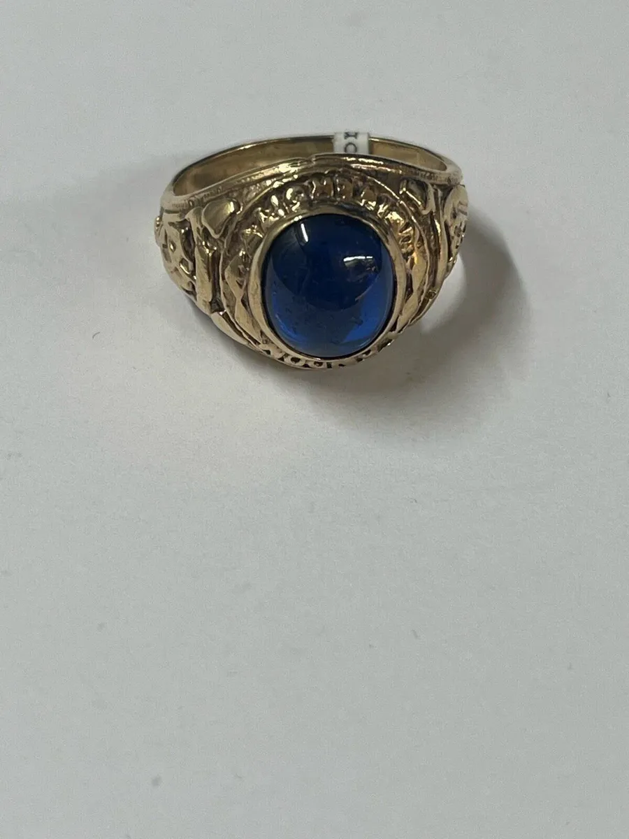 9k gold ring with blue stone - Image 2