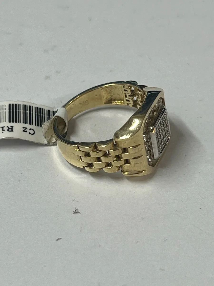 9k gold Cz ‘Rolex’ ring - Image 3
