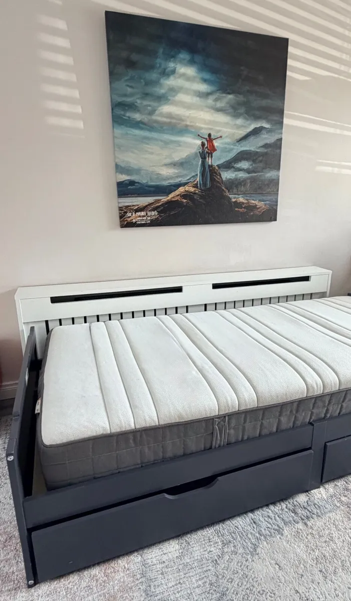 Single Bed with 2 Storage Drawers + IKEA Mattress - Image 1