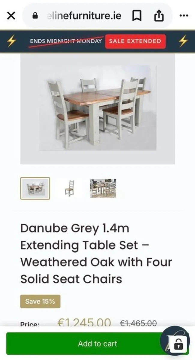 Oak Table and Chairs (extending) - Image 2