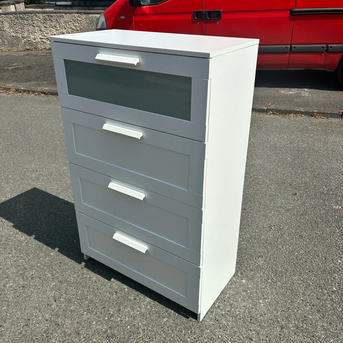 Tall White Chest of 4 Deep Drawers - Image 3