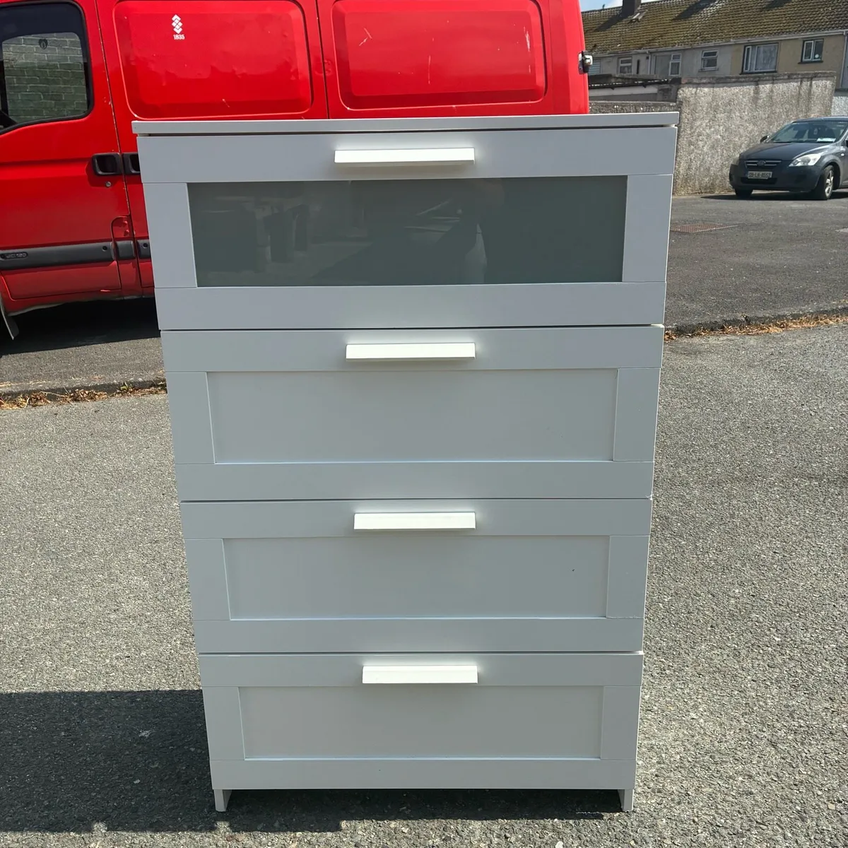 Tall White Chest of 4 Deep Drawers - Image 1
