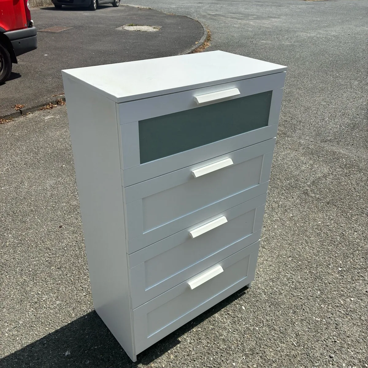 Tall White Chest of 4 Deep Drawers - Image 2