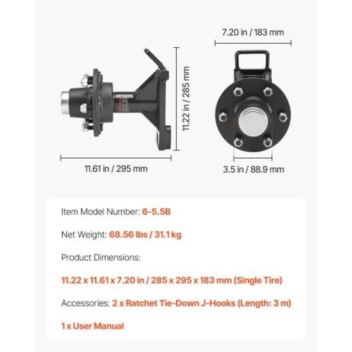 Shipping Container Wheels 6-Lug Wheels Kit, Heavy - Image 3