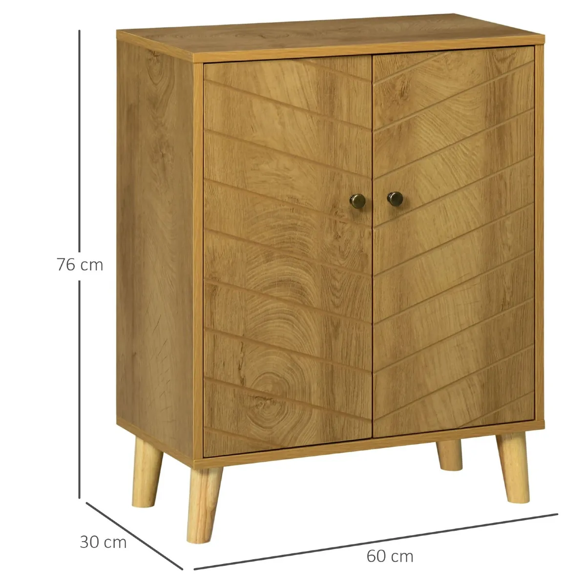 Vintage Storage Cabinet with Double Chevron Doors - Image 2