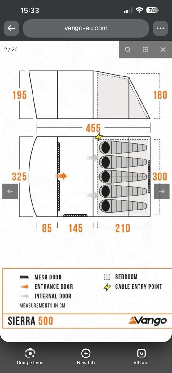 Vango Sierra 500 5 Man Tent - Image 2