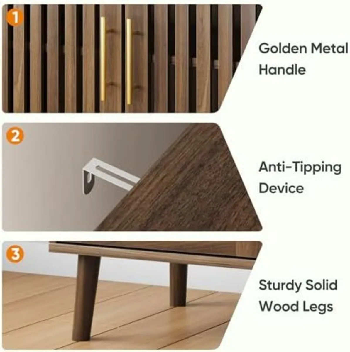Sideboard Cabinet, Farmhouse Buffet Cabinet with S - Image 3