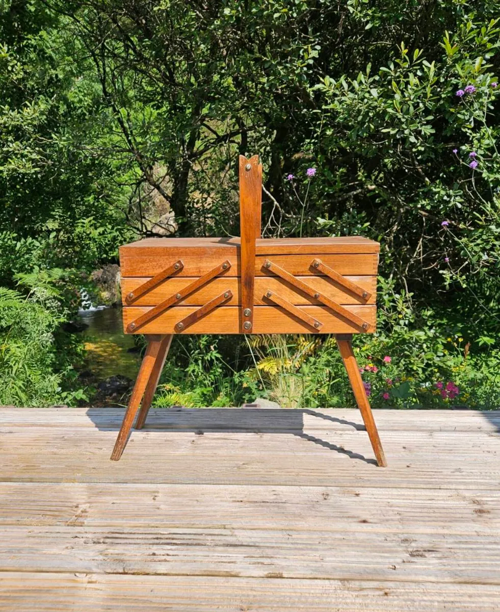 Mid Century Wooden Sewing Box -Nationwide Delivery - Image 1