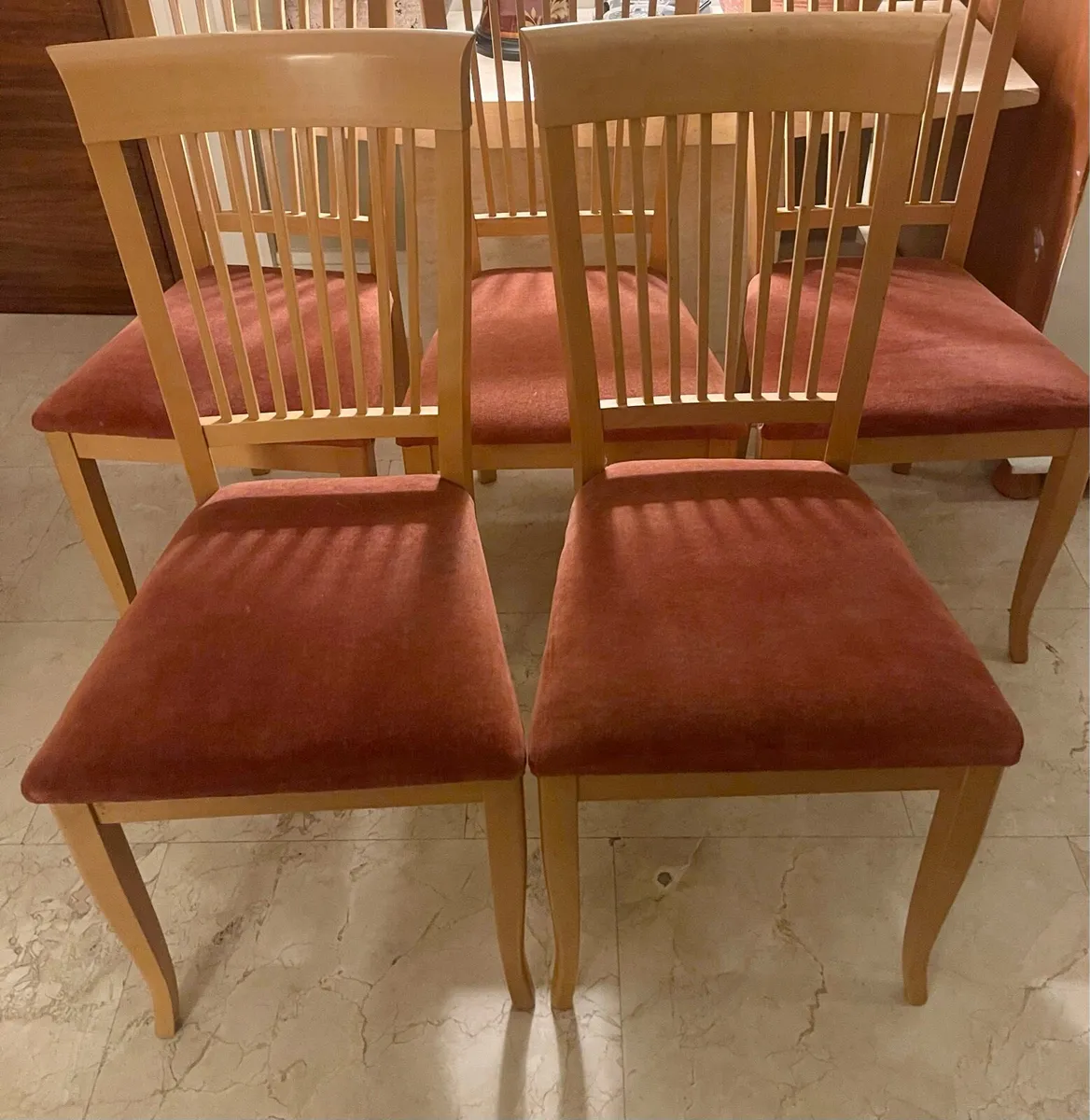 2 x Beautiful Padded Wooden Kitchen Dining Chairs