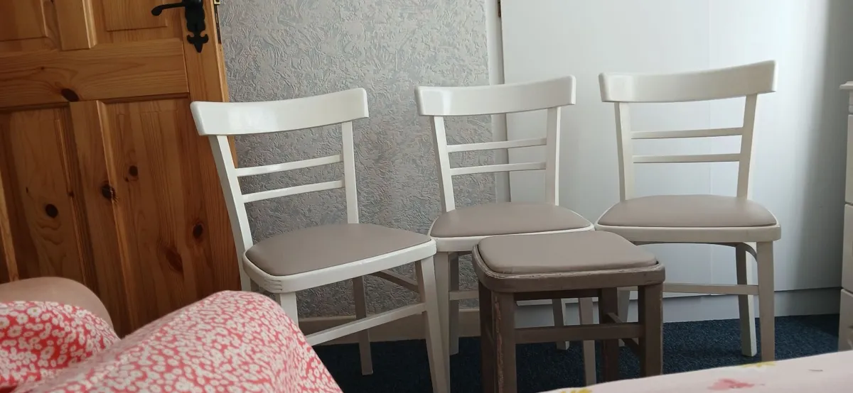 3 kitchen chairs & Stool. - Image 2