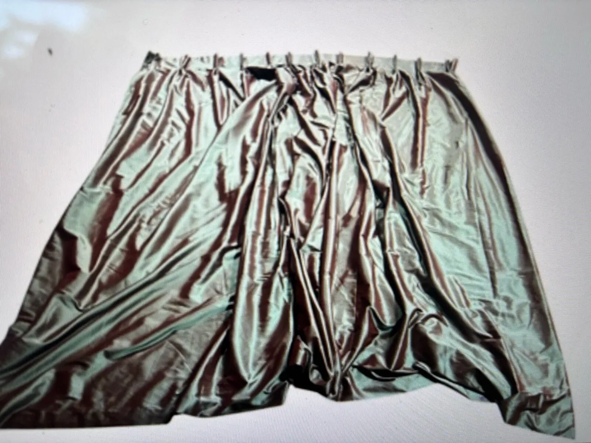 XL turquoise and scarlet two tone curtains - Image 2