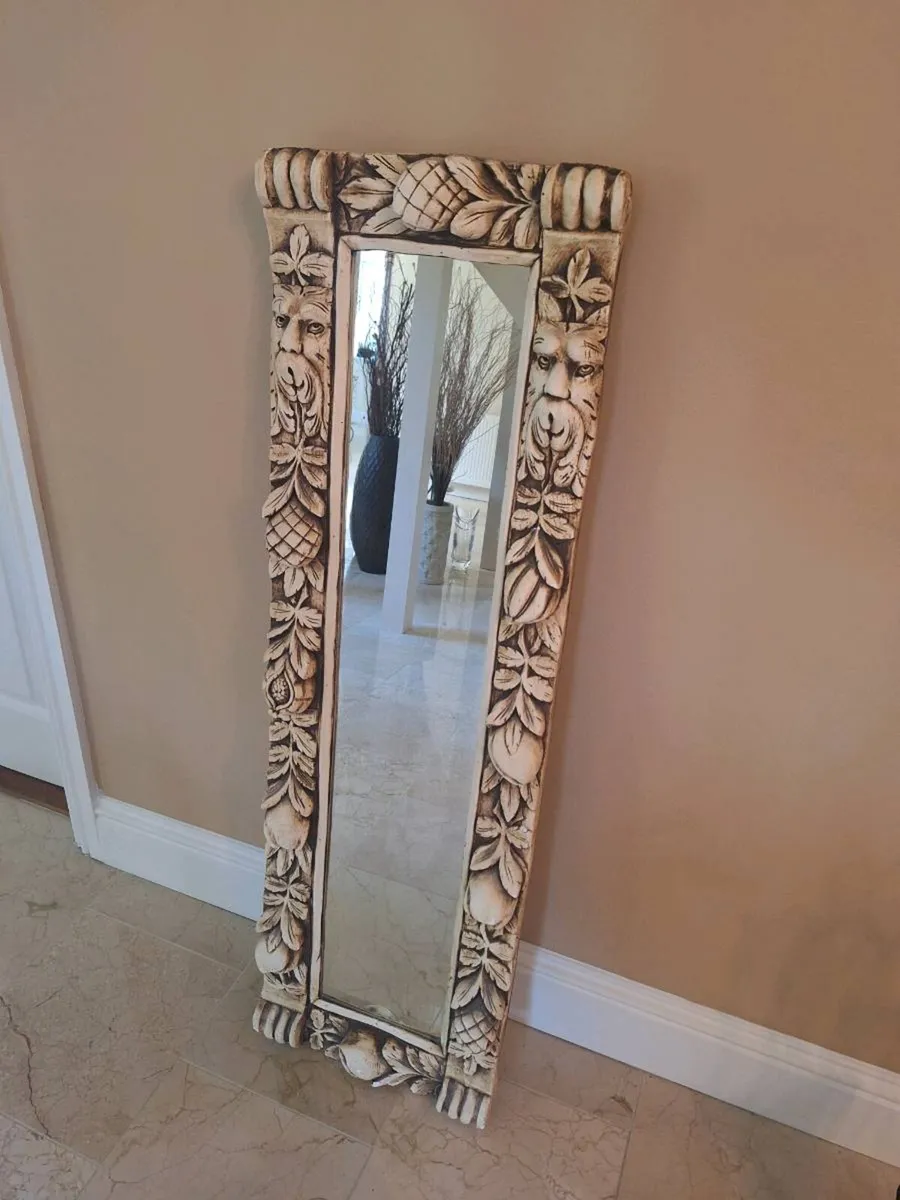 Carved Wood Mirror - Image 1