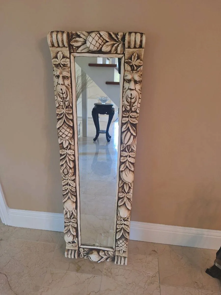 Carved Wood Mirror - Image 3