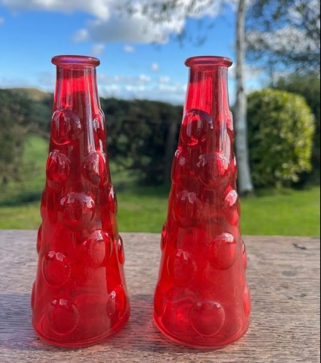 1960s pair bubble vases