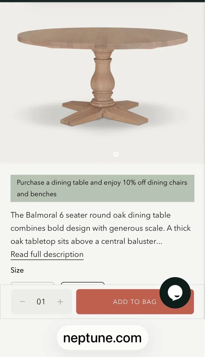 Dining table and 6 chairs - Image 1