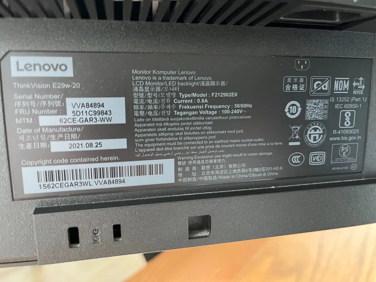 Lenovo ThinkVision Widescreen  HD Computer Monitor - Image 2