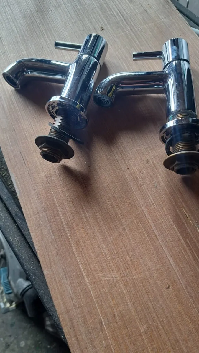 Pair of chrome taps for sale. - Image 2