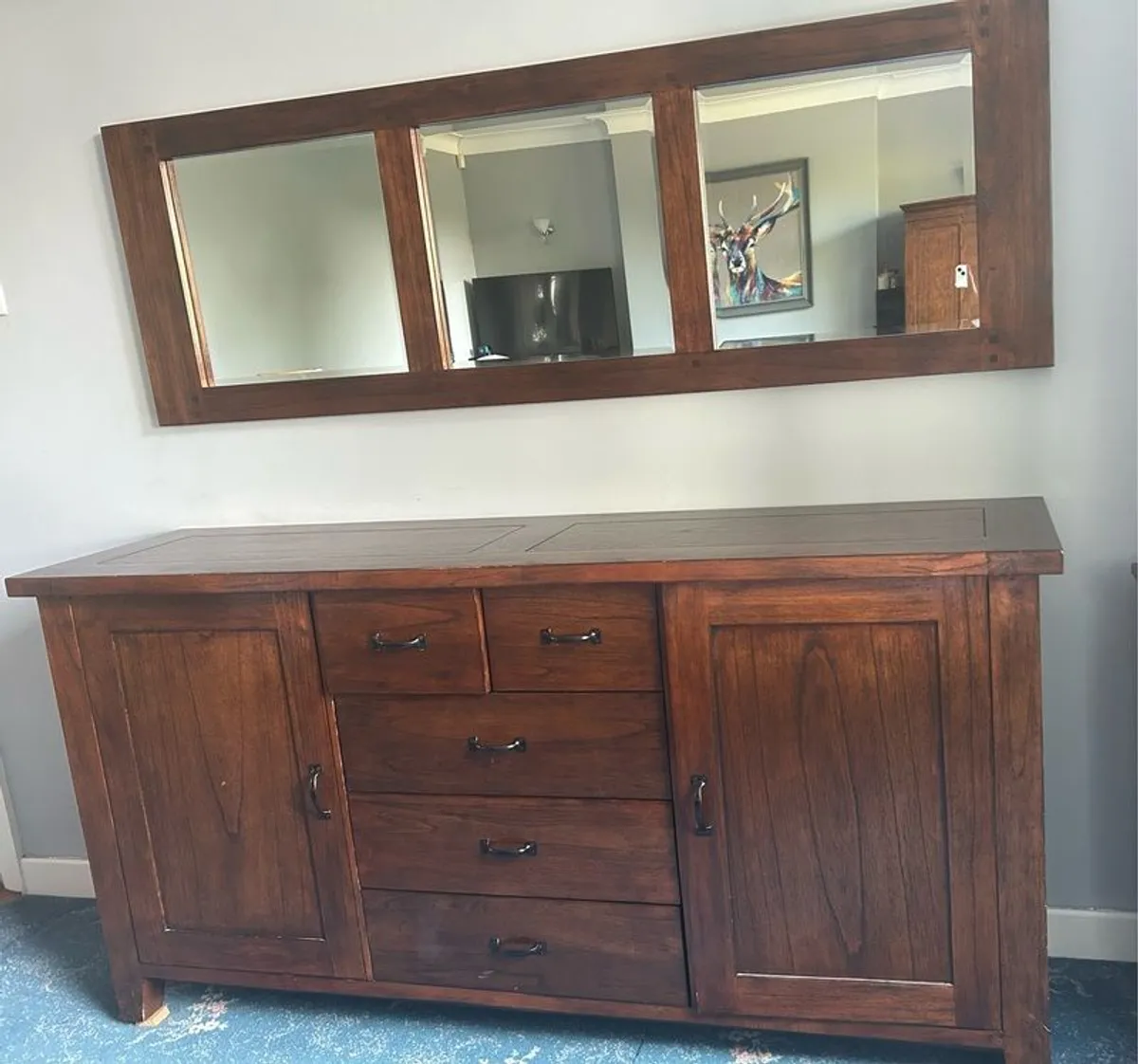 Sideboard & matching mirror - Image 1