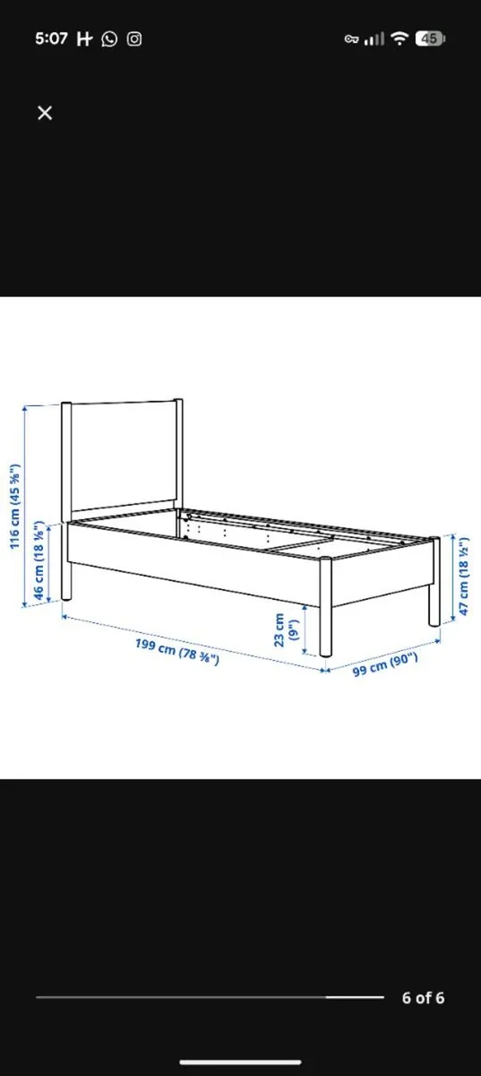 Single bedframe and mattress - Image 3