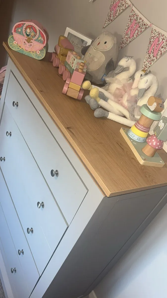 Oak and Grey Chest of Drawers - Image 2
