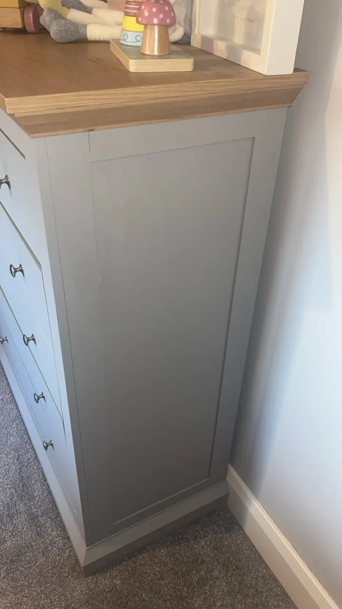 Oak and Grey Chest of Drawers - Image 3
