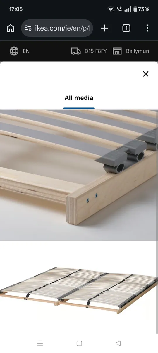 Standard king size bed frame Malm oak veneer - Image 3