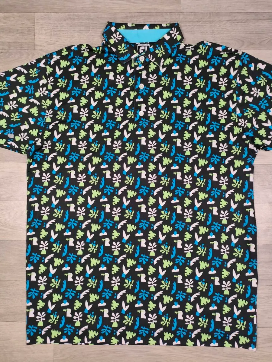 FootJoy FJ Patterned Golf Polo Shirt Mens XL - Image 2