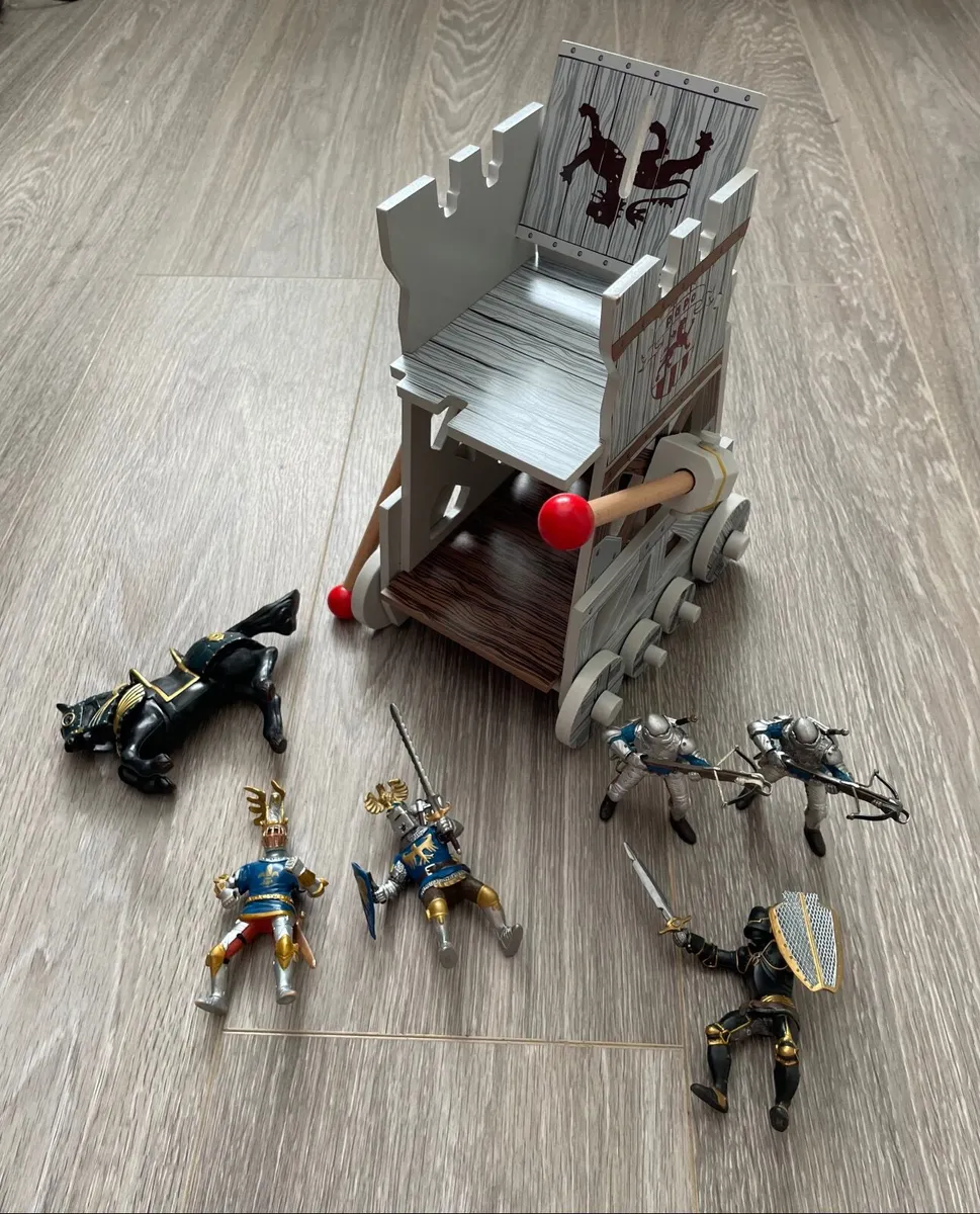 Papo Assault Tower, a medieval-themed wooden and M - Image 3