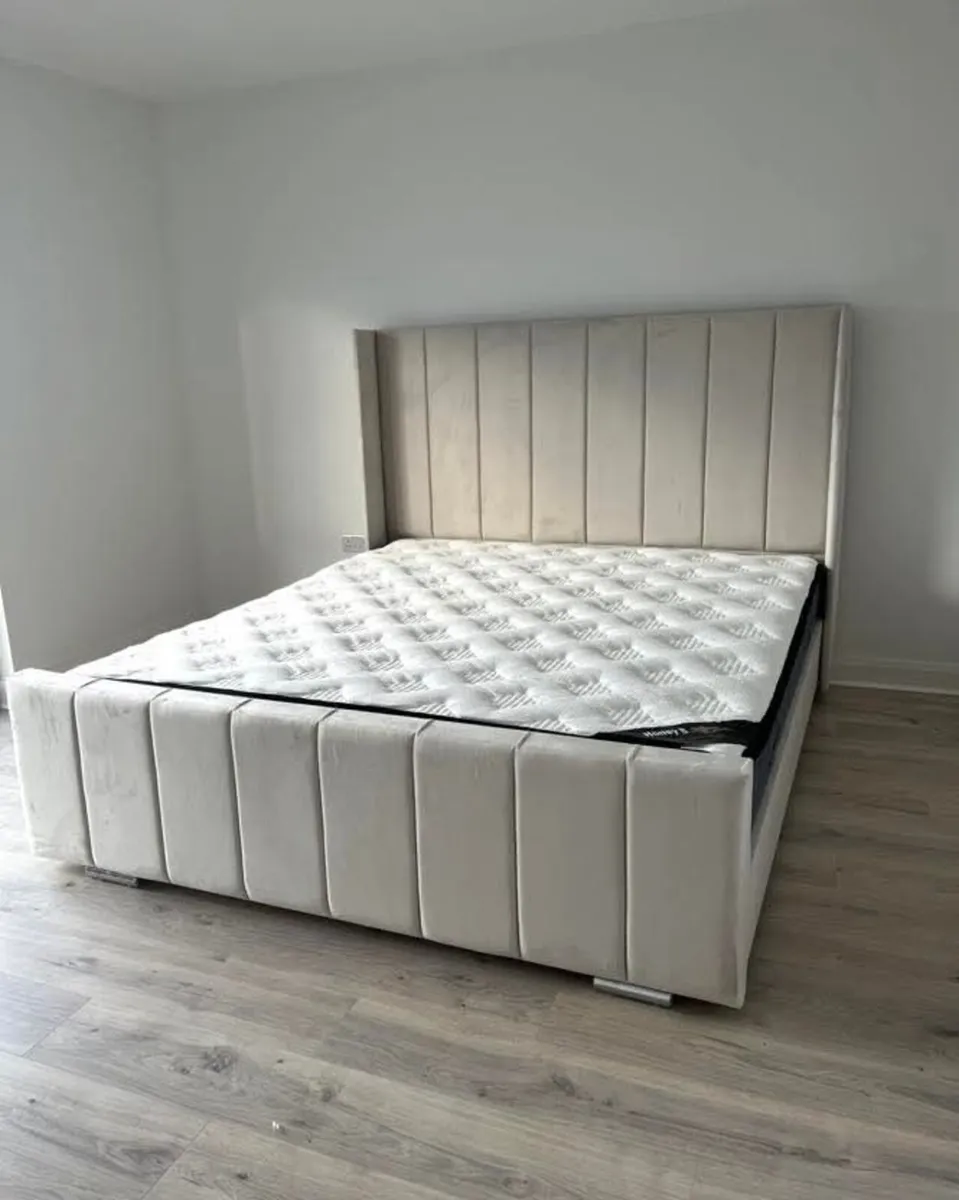 Double & King Size Bed Frame With Mattress Opt - Image 1