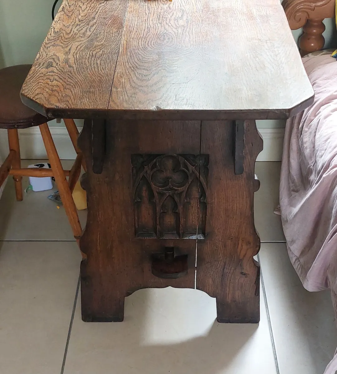 Antique table and chair - Image 1