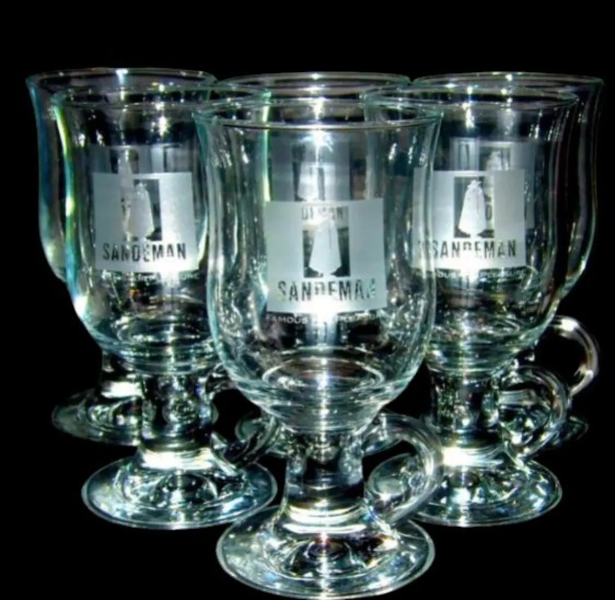 Vintage Sandeman Port / Irish Coffee Glass Mugs - Image 2