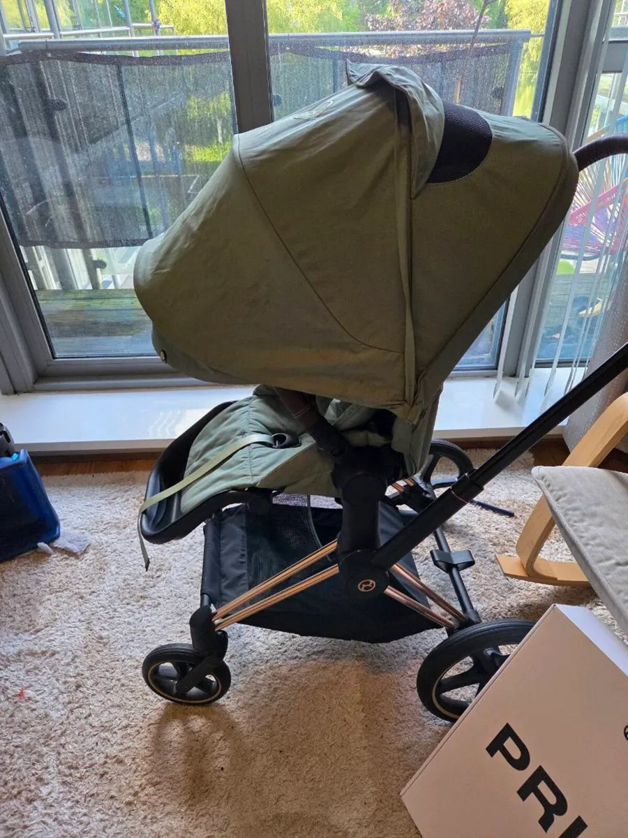 Cybex Priam Rose Gold and Leaf Green Seat - Image 2