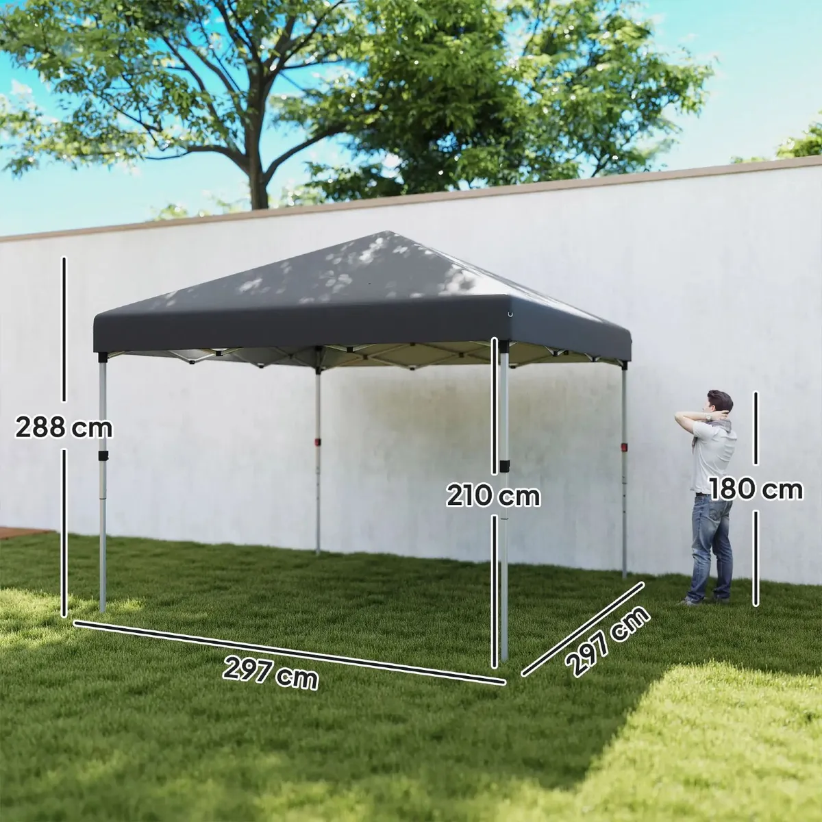 3x3 Pop Up Gazebo with Sidewalls Adjustable Garden - Image 2