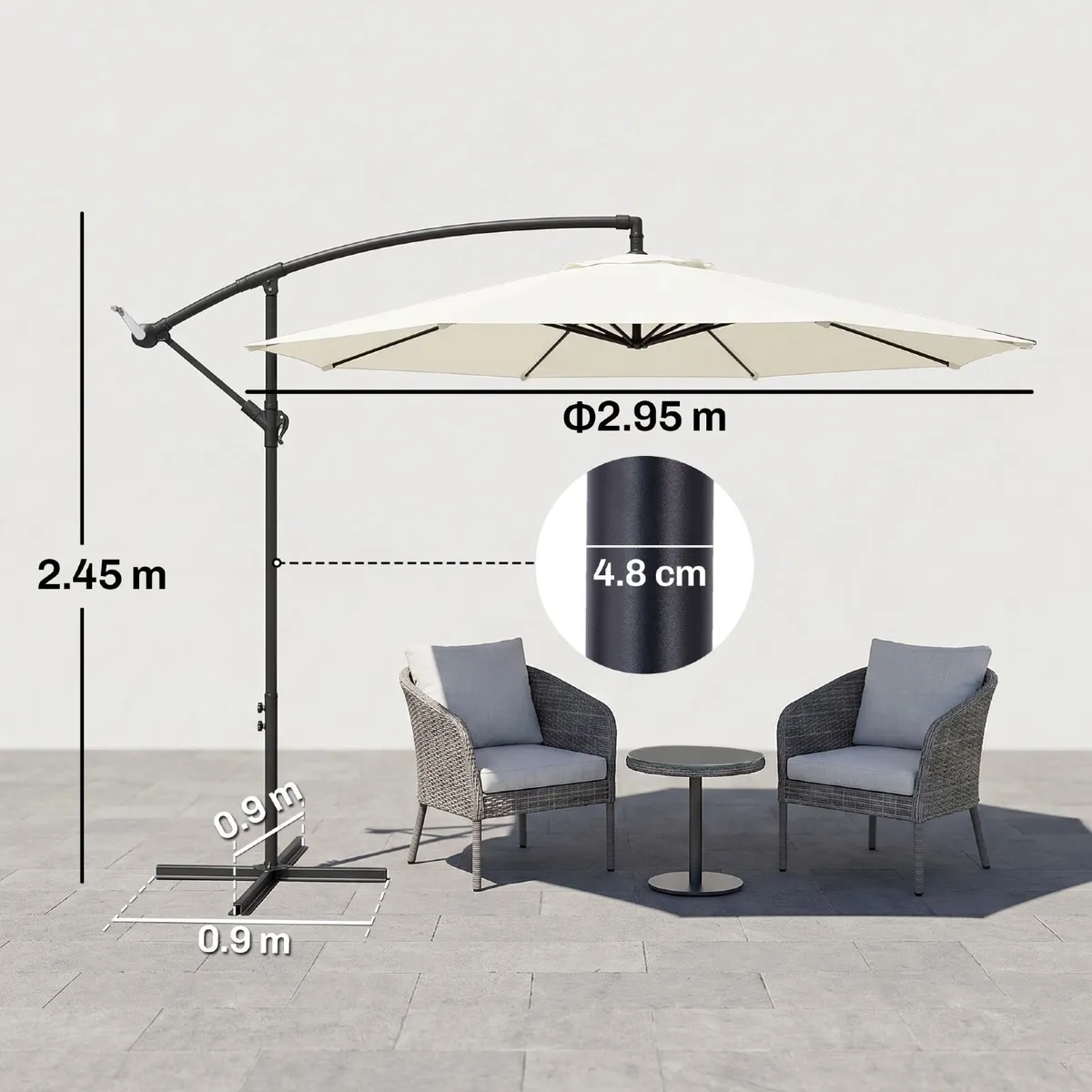 3M Umbrella Parasol Cream White - Image 2
