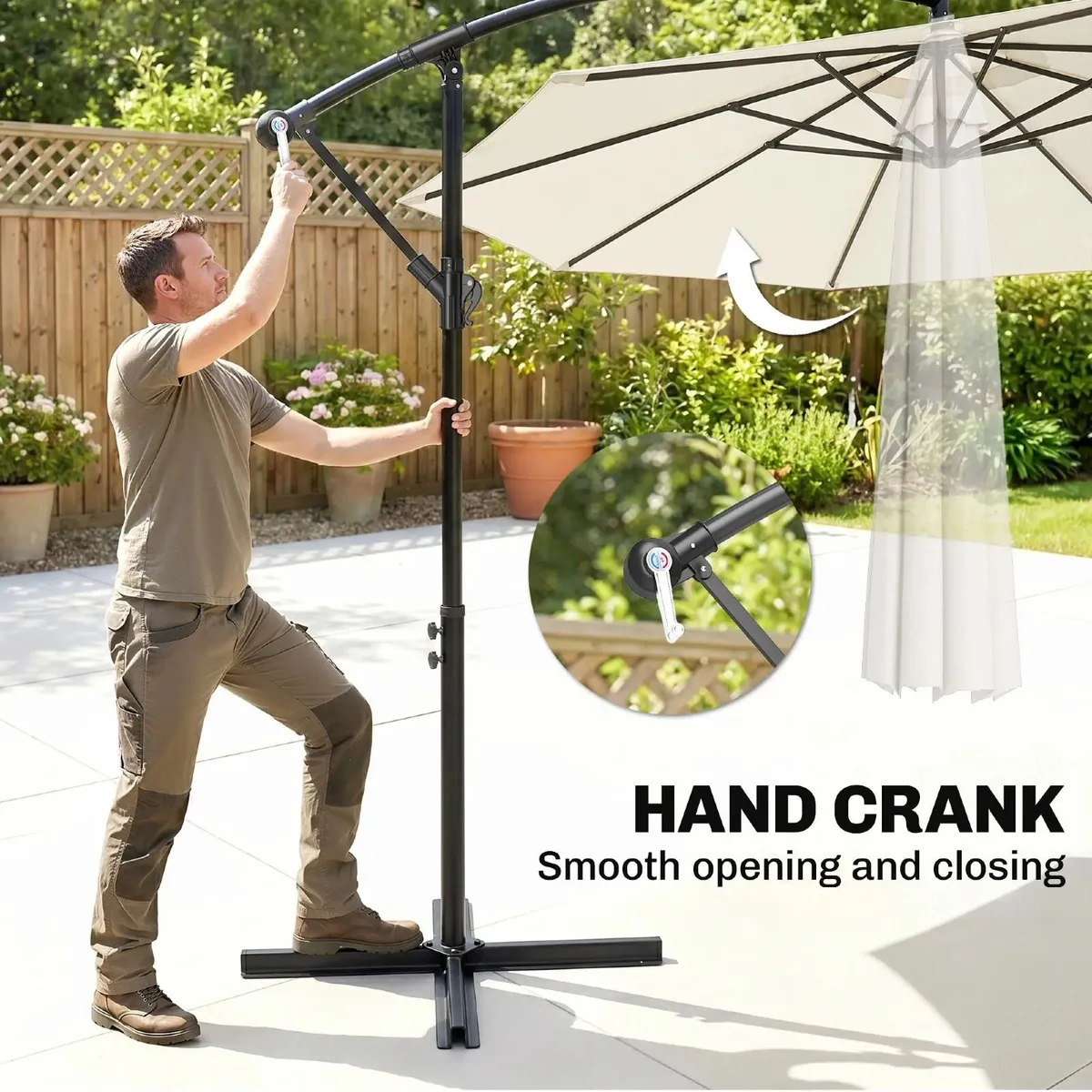3M Umbrella Parasol Cream White - Image 4