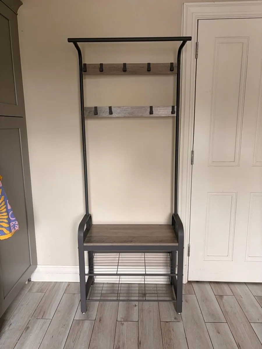 Coat Rack with Bench & Shoe Storage - Image 1