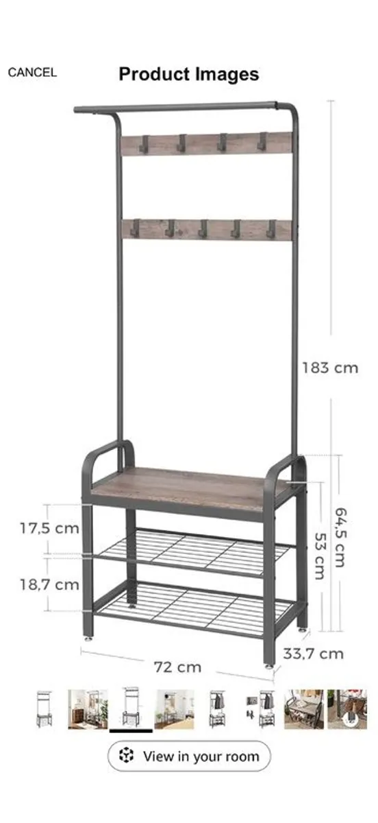 Coat Rack with Bench & Shoe Storage - Image 2
