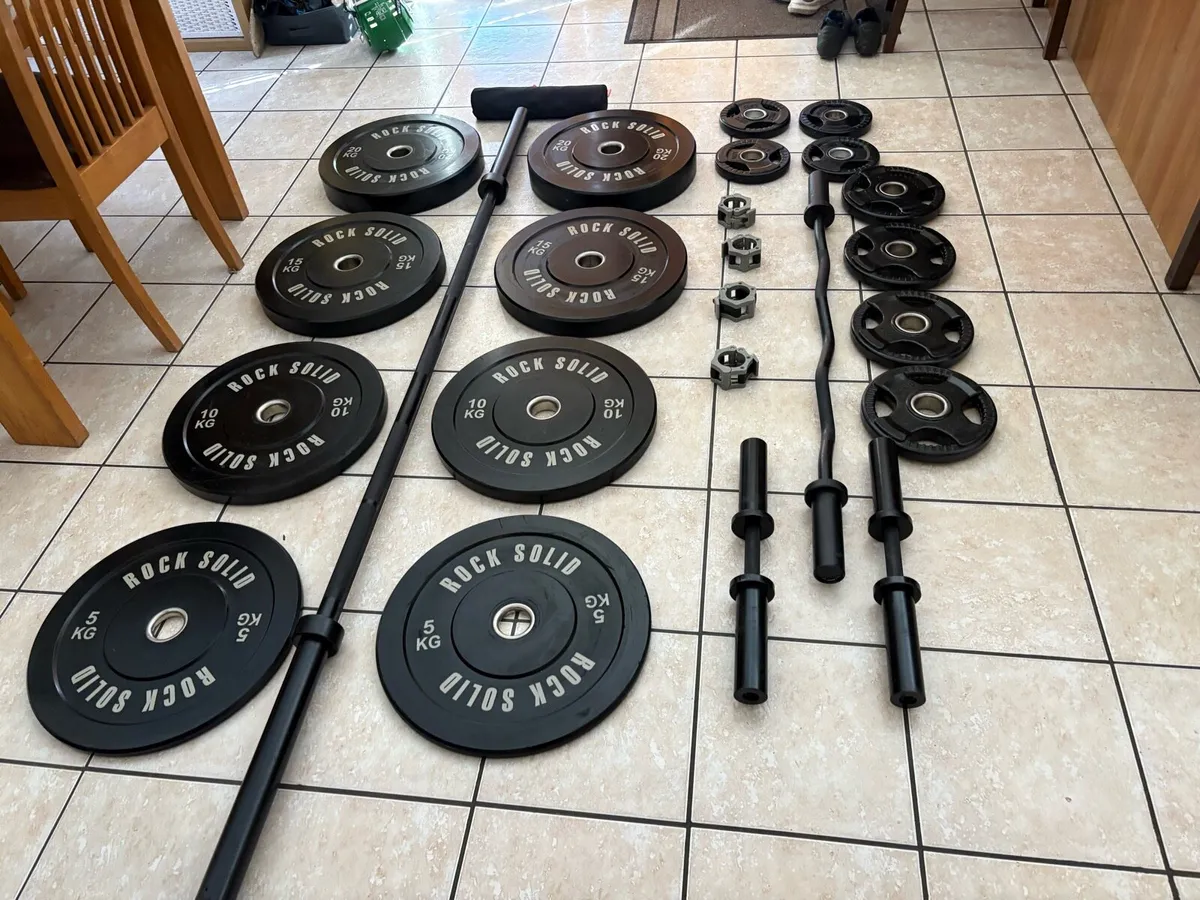 ULTIMATE OLYMPIC WEIGHTLIFTING BARS +WEIGHTS SET!! - Image 4