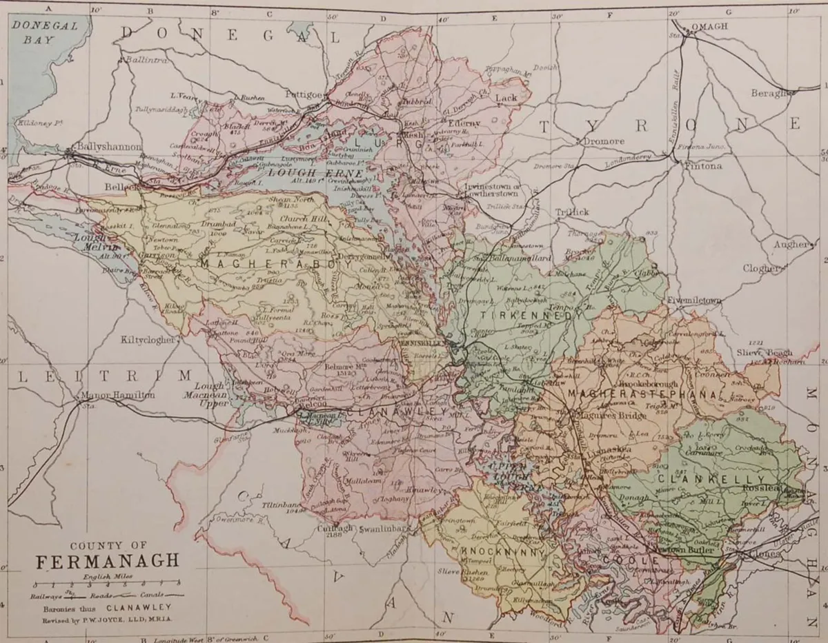 1881 Antique Colour Map of The County of Fermanagh - Image 1
